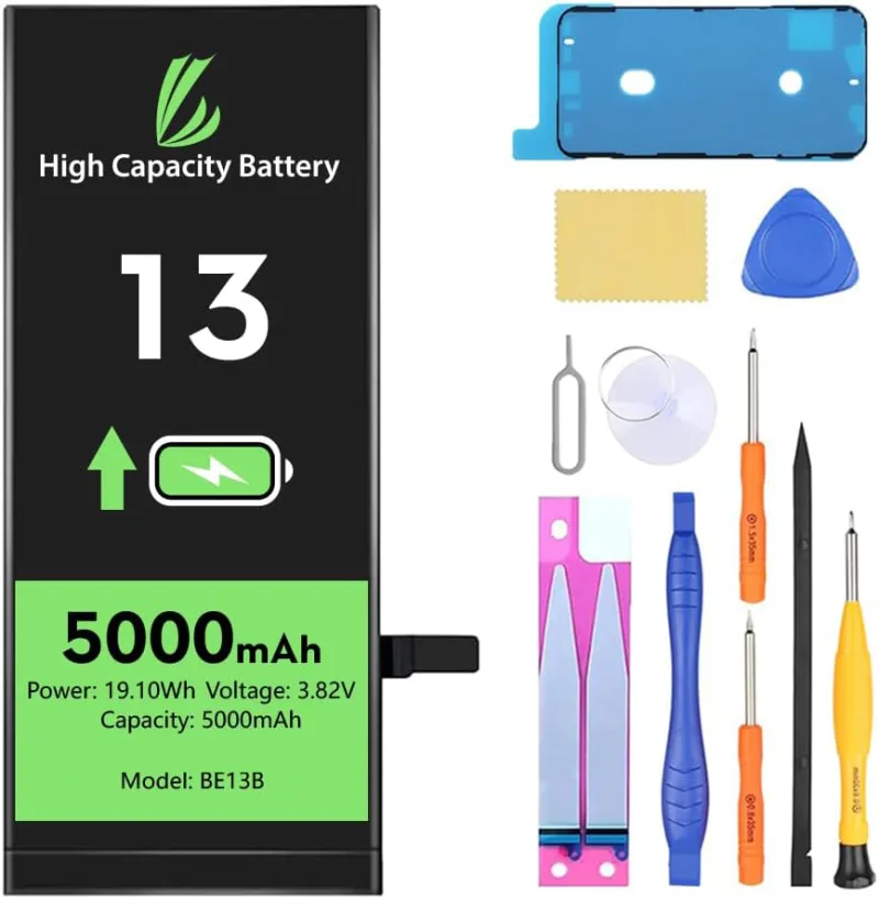🔋 Batterie iPhone 13 – 5000 mAh avec Kit de Réparation